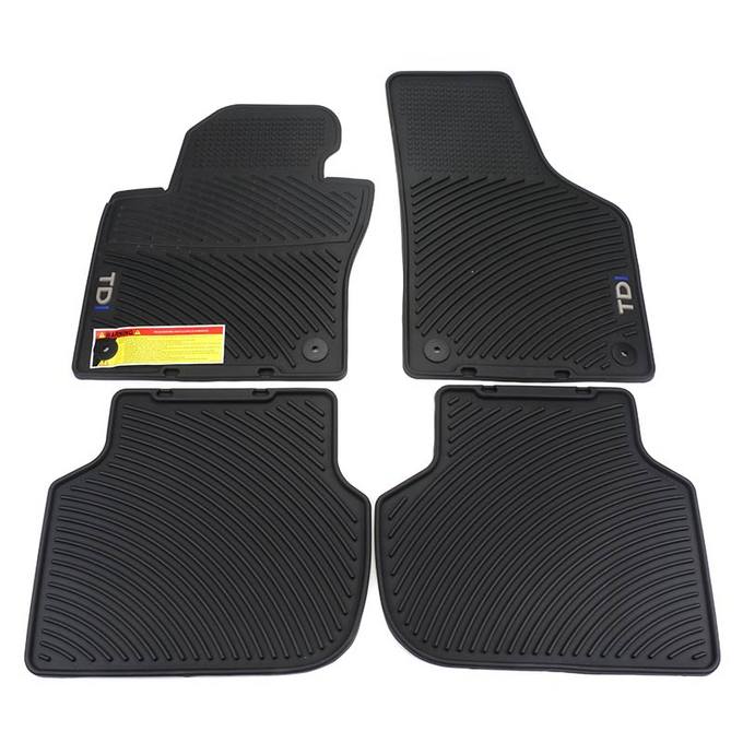 VW Floor Mat Set - Front and Rear (All-Weather) (Black) (TDI) 5C1061550B041